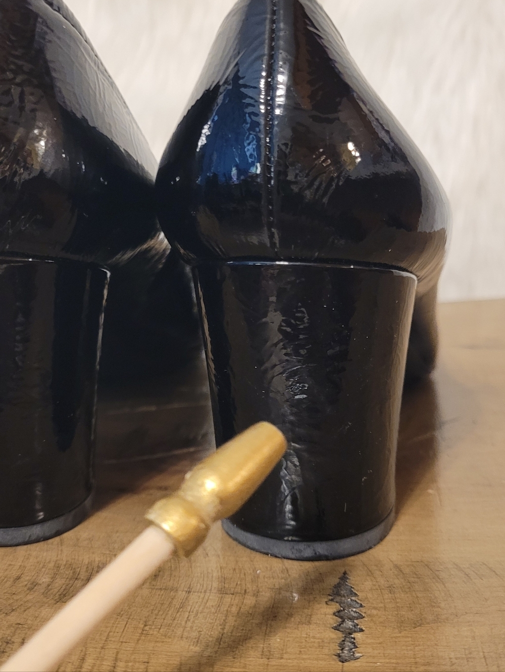 Prada Black Patent Leather Chuncky Heel s - Picture 12 of 12